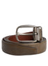 Dolce & Gabbana Brown Leather Classic Metal Logo Buckle Belt Dolce & Gabbana