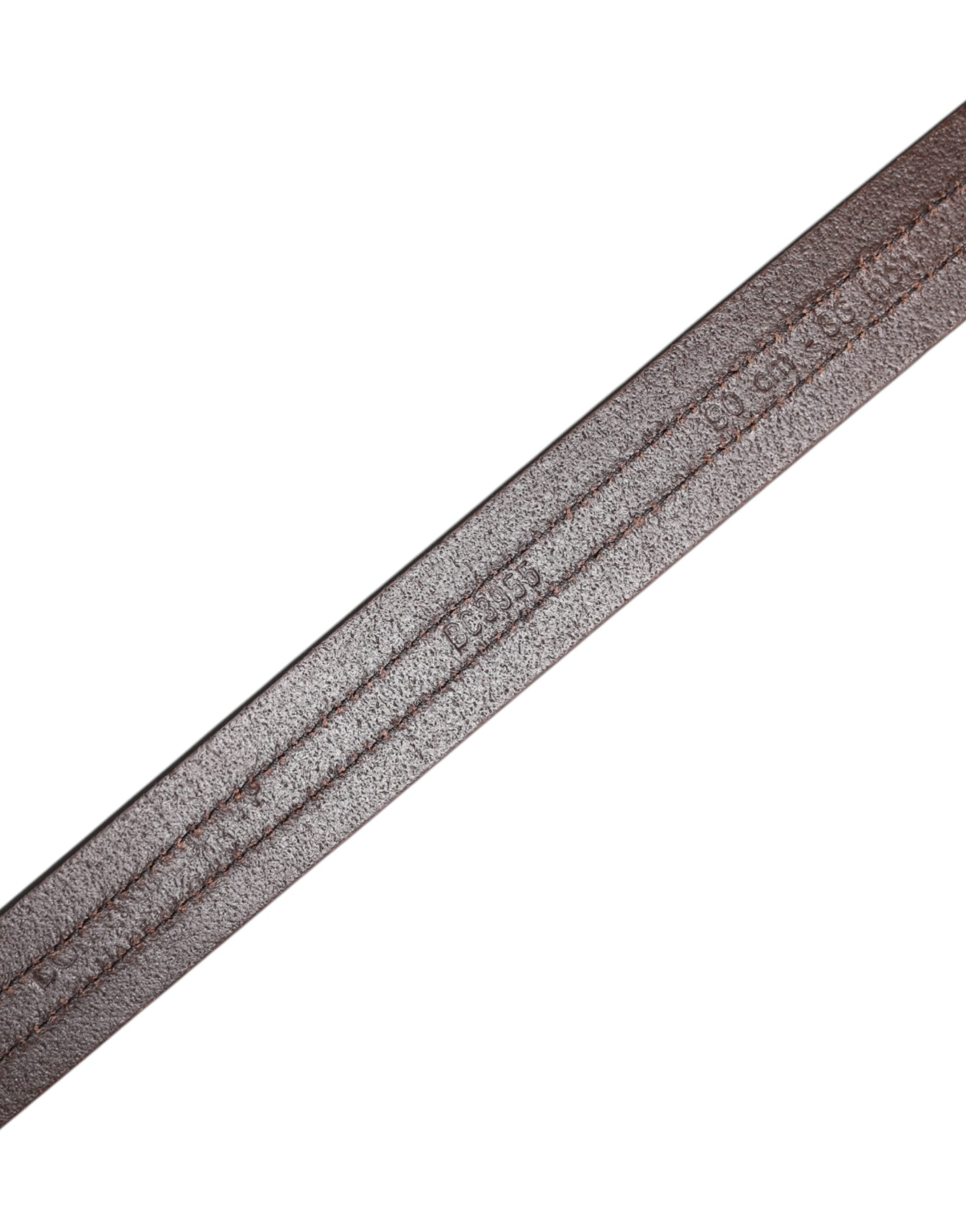 Dolce & Gabbana Burgundy Leather Metal Logo Buckle Belt Dolce & Gabbana