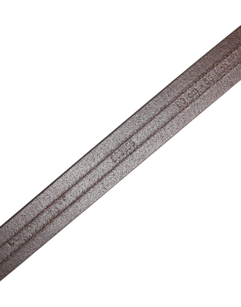 Dolce & Gabbana Burgundy Leather Metal Logo Buckle Belt Dolce & Gabbana