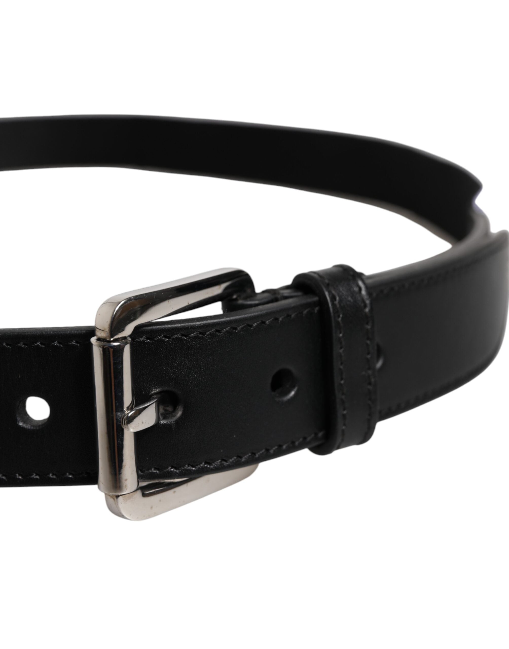 Dolce & Gabbana Black White Printed Metal Logo Buckle Belt Dolce & Gabbana
