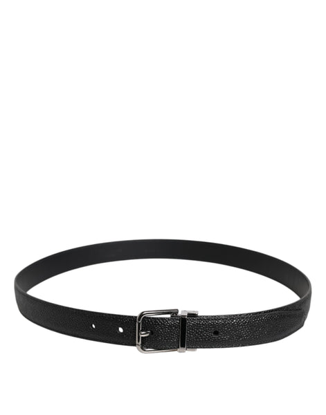 Dolce & Gabbana Black Calf Leather Classic Metal Buckle Belt Dolce & Gabbana