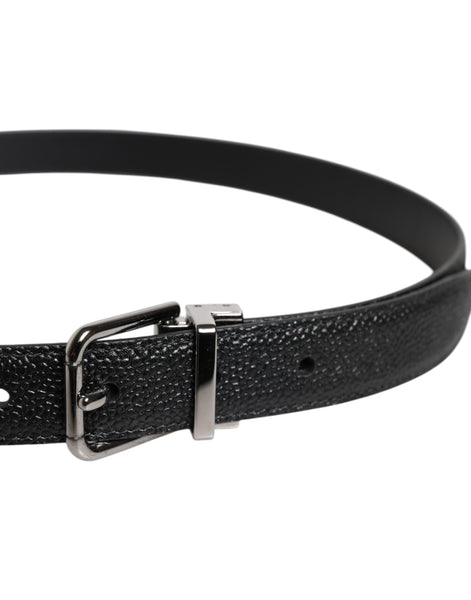 Dolce & Gabbana Black Calf Leather Classic Metal Buckle Belt Dolce & Gabbana