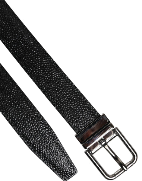 Dolce & Gabbana Black Calf Leather Classic Metal Buckle Belt Dolce & Gabbana