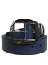 Dolce & Gabbana Blue Calf Leather Classic Metal Buckle Belt Dolce & Gabbana