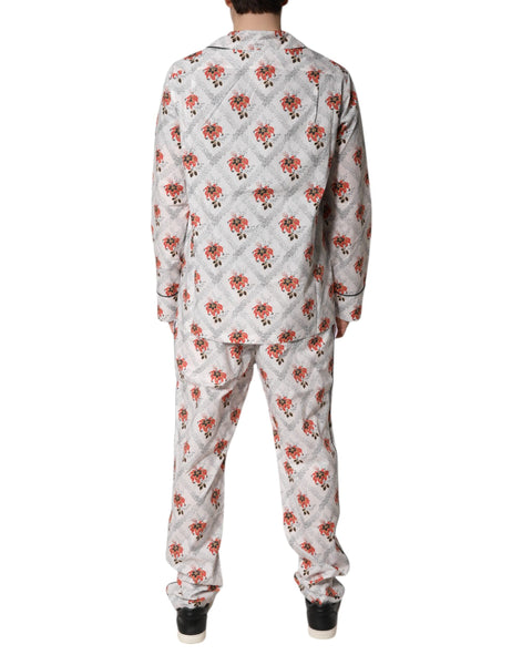 Dolce & Gabbana Multicolor Floral Print Cotton Pajama Set Sleepwear Dolce & Gabbana