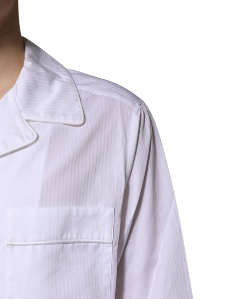 Dolce & Gabbana White Cotton Shirt Pants Pajama Set Sleepwear Dolce & Gabbana