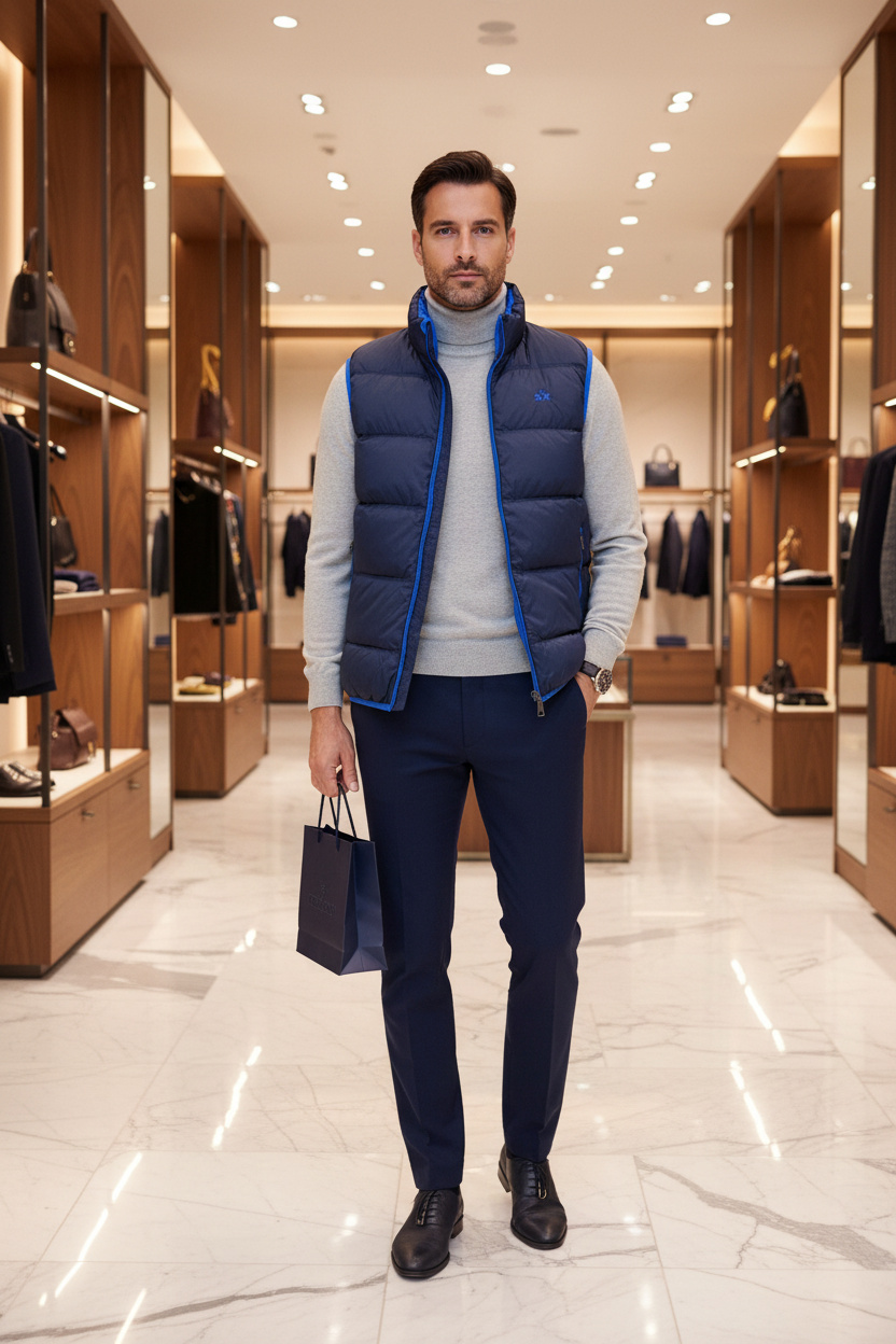 Gilet homme La Martina Blu Polyamide