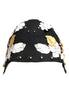Dolce & Gabbana Black Wool White Floral Gold Leaf Cloche Hat Dolce & Gabbana