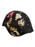 Dolce & Gabbana Black Wool Multicolor Embellished Cloche Hat Dolce & Gabbana