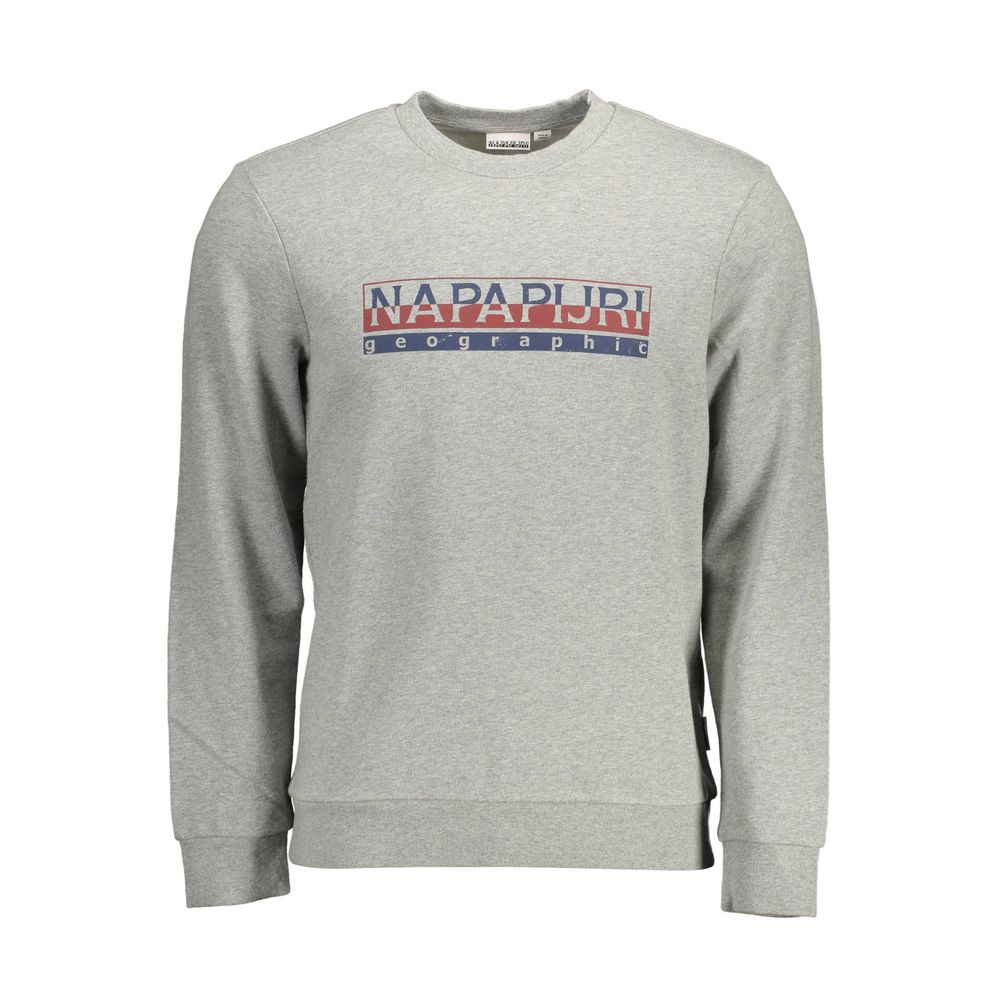 Napapijri Grigio Cotton Men Sweatshirt Napapijri
