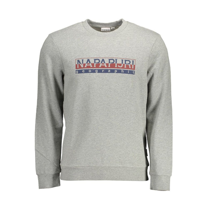 Napapijri Grigio Cotton Men Sweatshirt Napapijri
