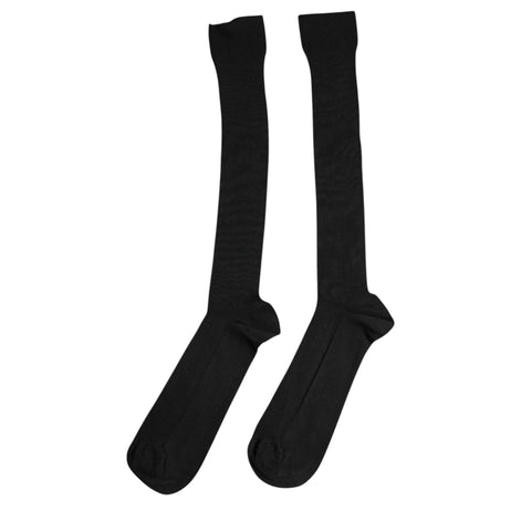 Dolce & Gabbana Black Viscose Logo Over The Calf Socks Dolce & Gabbana