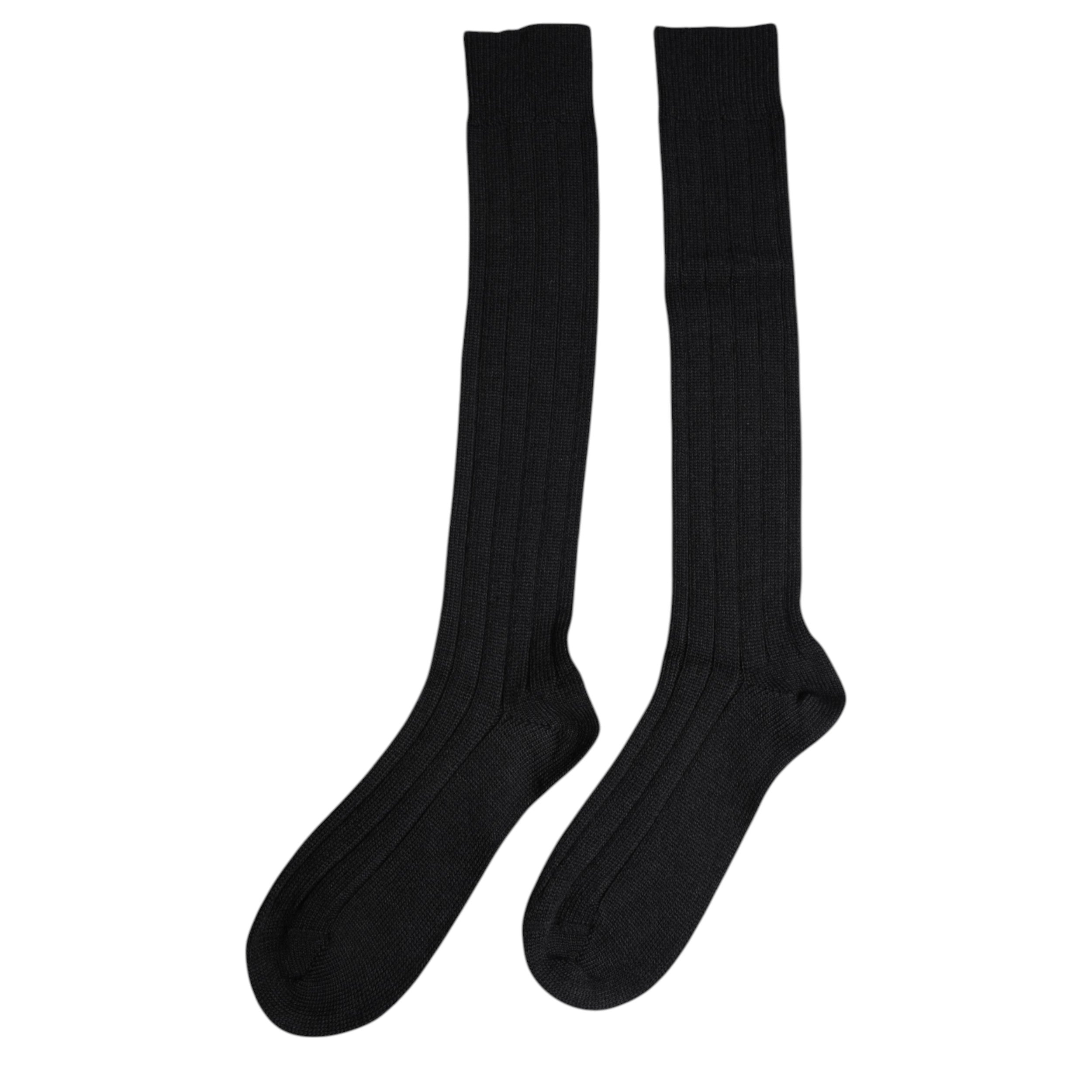 Dolce & Gabbana Black DG Logo Print Over The Calf Socks Dolce & Gabbana