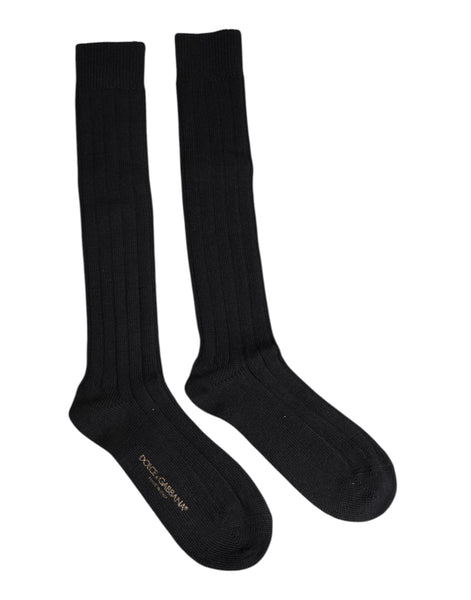Dolce & Gabbana Black DG Logo Print Over The Calf Socks Dolce & Gabbana