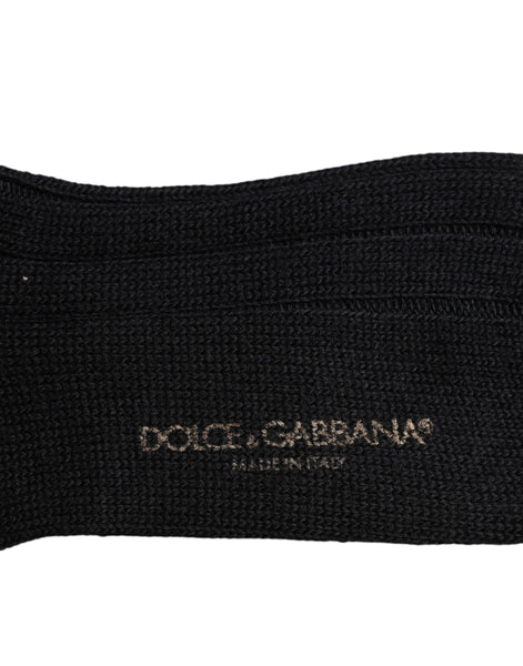 Dolce & Gabbana Black DG Logo Print Over The Calf Socks Dolce & Gabbana