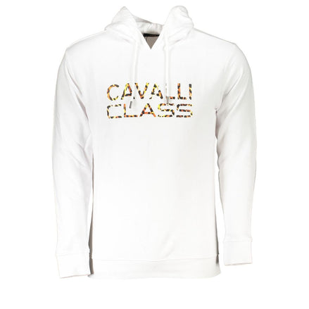 Cavalli Class Bianco Cotton Men Sweatshirt Cavalli Class