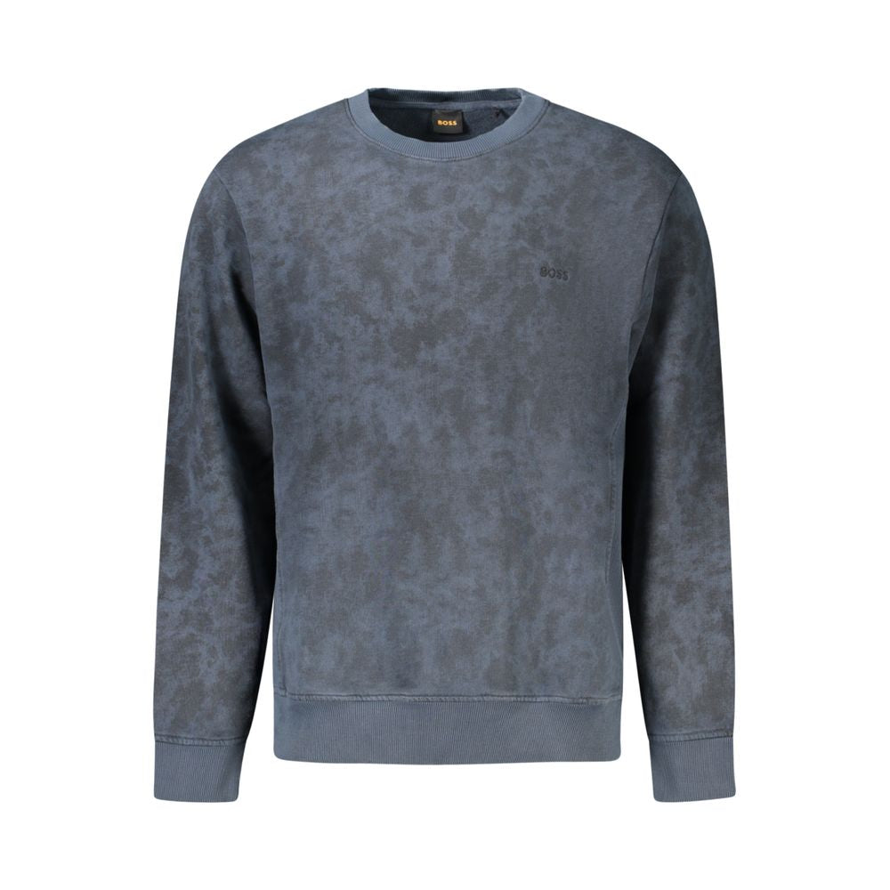 Hugo Boss Blue Cotton Men Sweater Hugo Boss