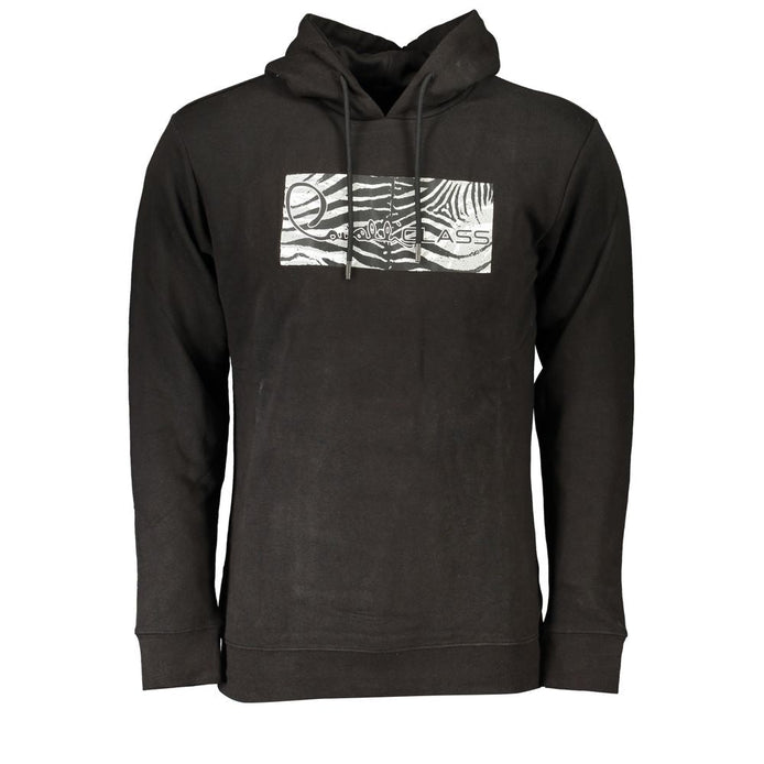 Cavalli Class Black Cotton Men's Hooded Sweatshirt Cavalli Class