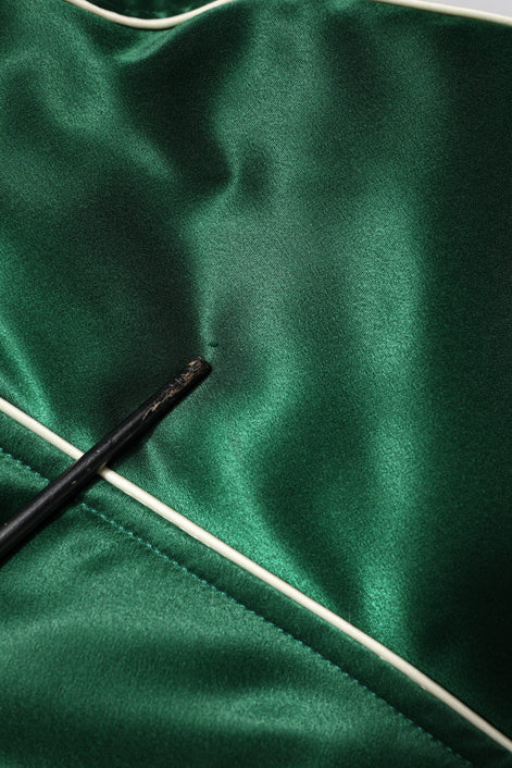 Dolce & Gabbana Green Floral DG Logo Full Zip Bomber Jacket Dolce & Gabbana