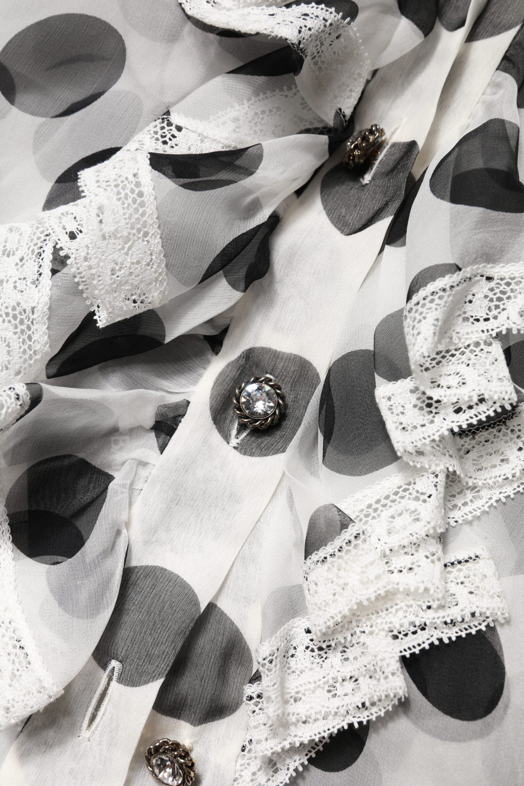 Dolce & Gabbana White Black Polka Dot Cotton Sleeveless Top Dolce & Gabbana