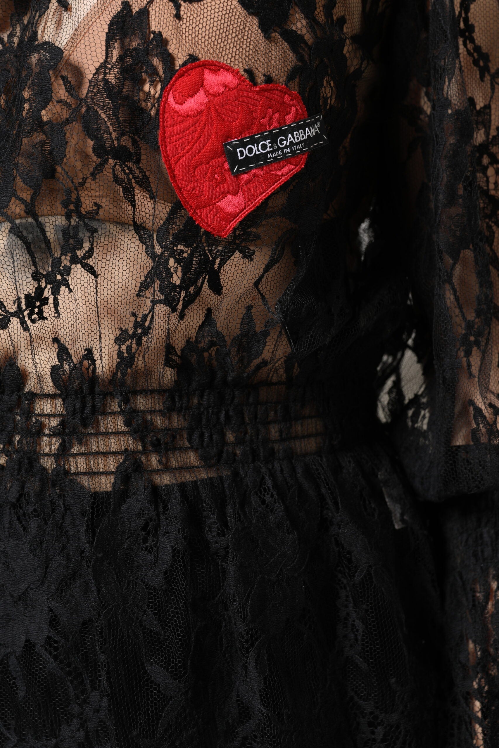 Dolce & Gabbana Black Cotton Floral Lace Women Blouse Top Dolce & Gabbana