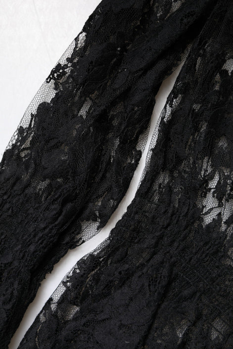 Dolce & Gabbana Black Cotton Floral Lace Women Blouse Top Dolce & Gabbana