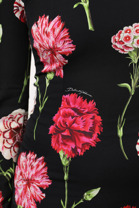 Dolce & Gabbana Black Floral Long Sleeve Women Blouse Top Dolce & Gabbana