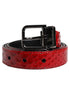 Dolce & Gabbana Red Exotic Leather Brass Metal Buckle Belt Dolce & Gabbana