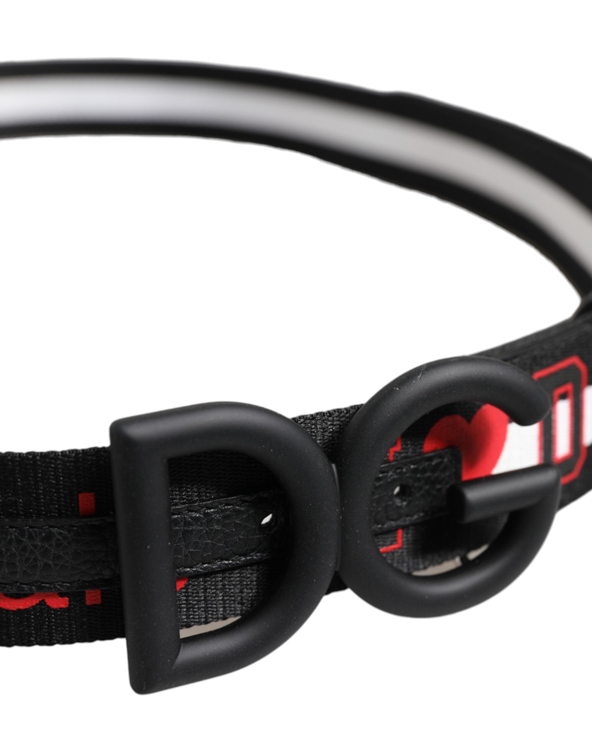 Dolce & Gabbana Black Polyester Logo Print DG Buckle Belt Dolce & Gabbana
