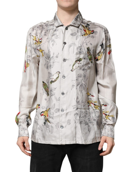 Dolce & Gabbana Multicolor Silk Printed Button Down Shirt Dolce & Gabbana