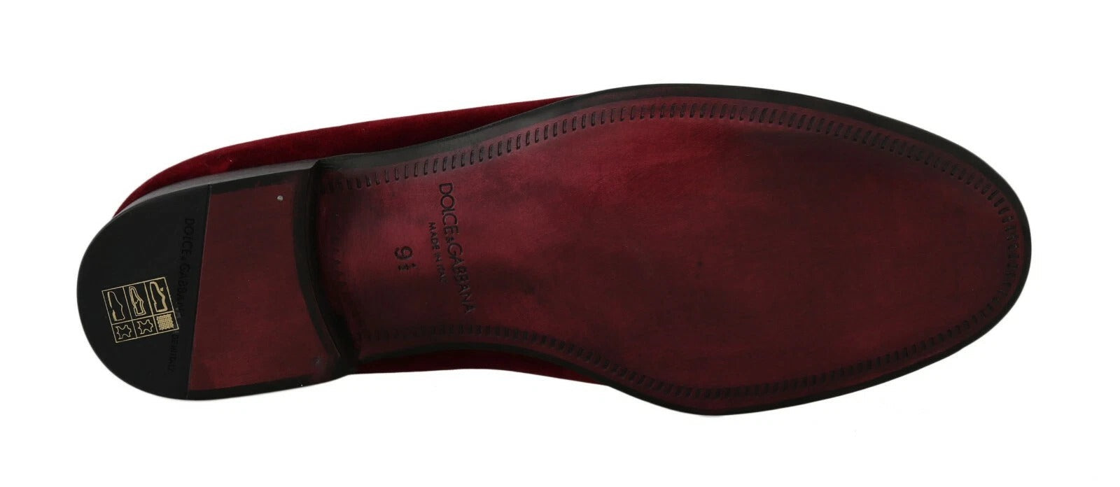 Dolce & Gabbana Bordeaux Velvet Loafers Gun Horseshoe Shoes Dolce & Gabbana
