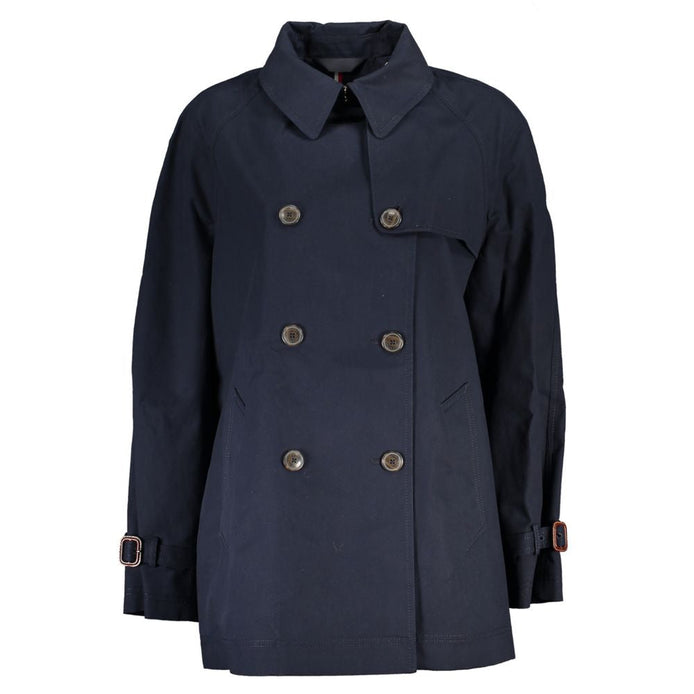 Tommy Hilfiger Blue Cotton Women's Trench Coat Tommy Hilfiger
