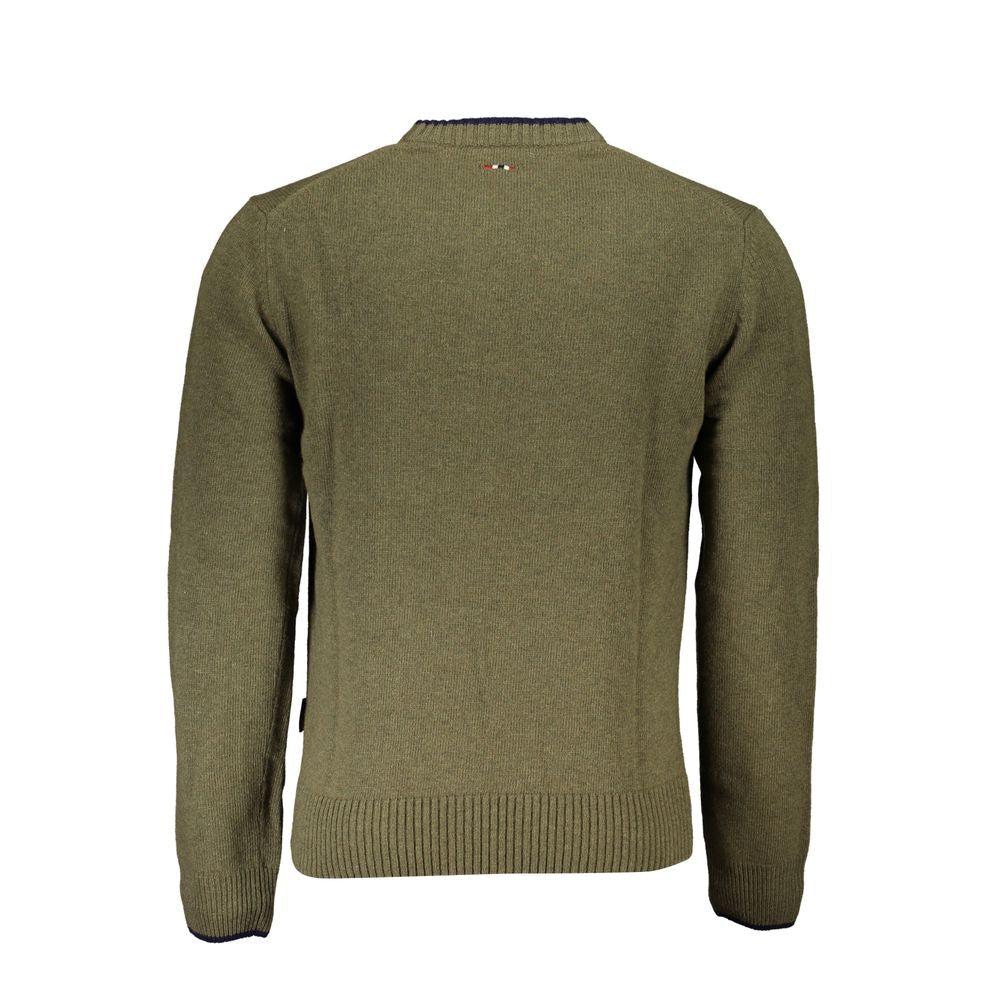 Napapijri Green Fabric Men Sweater Napapijri