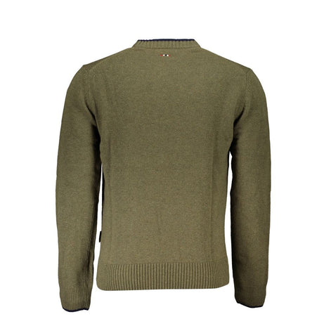 Napapijri Green Fabric Men Sweater Napapijri