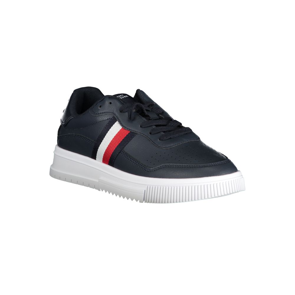 Tommy Hilfiger Blue Leather Men Sneaker Tommy Hilfiger