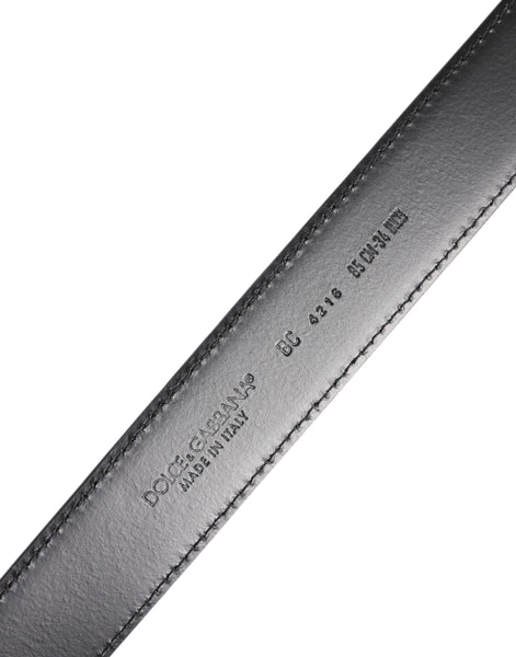 Dolce & Gabbana Black Classic Calf Leather Silver Buckle Belt Dolce & Gabbana