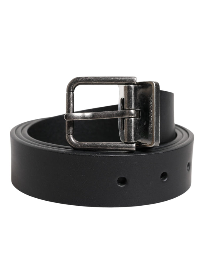Dolce & Gabbana Black Classic Leather Metal Buckle Belt Dolce & Gabbana