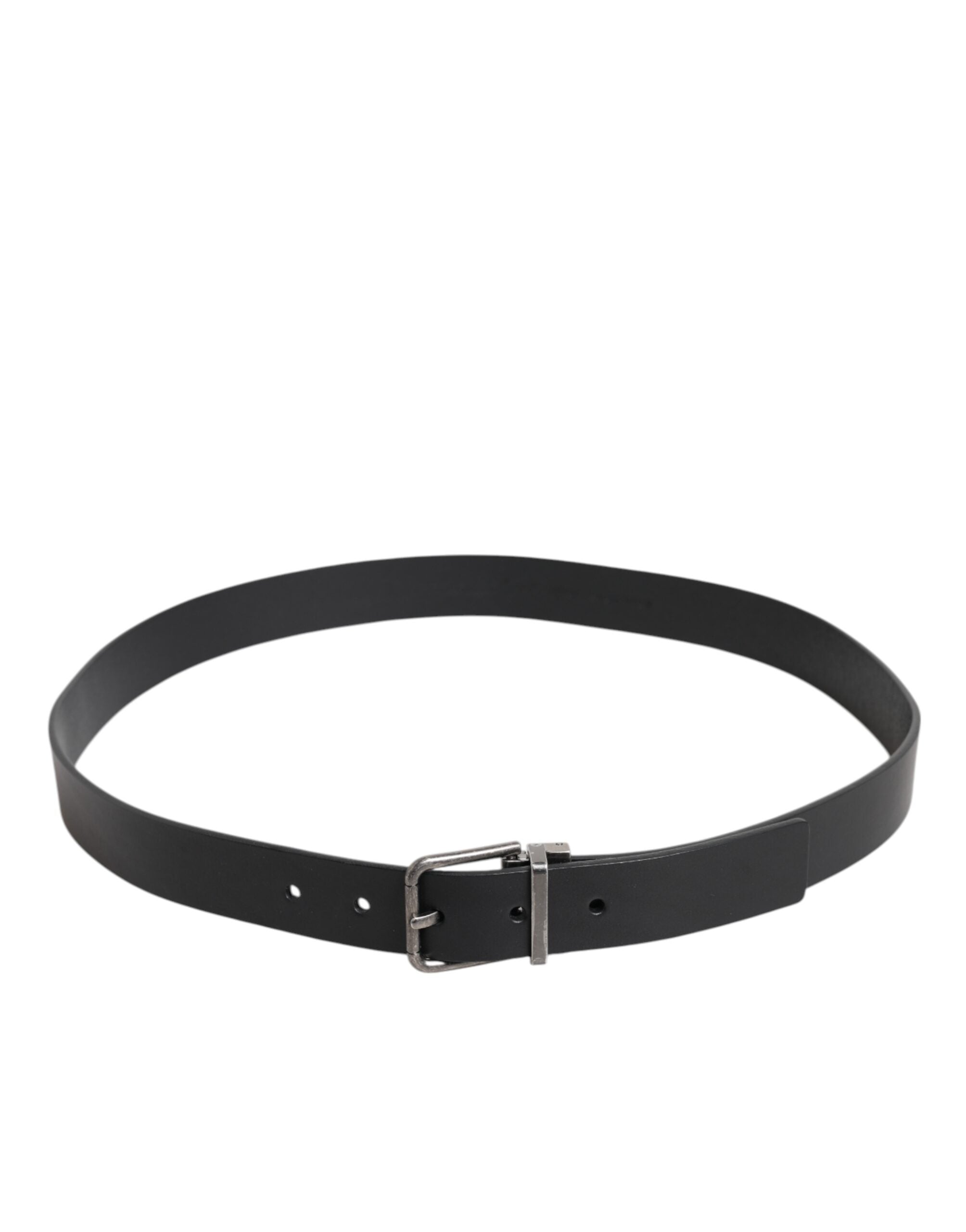 Dolce & Gabbana Black Classic Leather Metal Buckle Belt Dolce & Gabbana