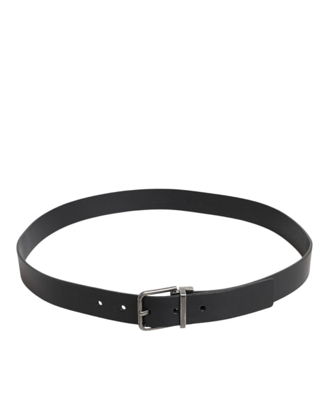 Dolce & Gabbana Black Classic Leather Metal Buckle Belt Dolce & Gabbana