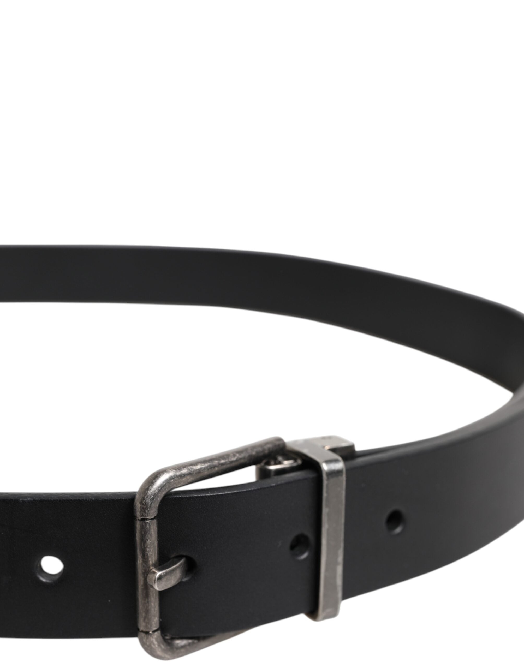 Dolce & Gabbana Black Classic Leather Metal Buckle Belt Dolce & Gabbana