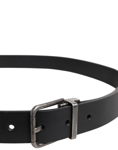 Dolce & Gabbana Black Classic Leather Metal Buckle Belt Dolce & Gabbana