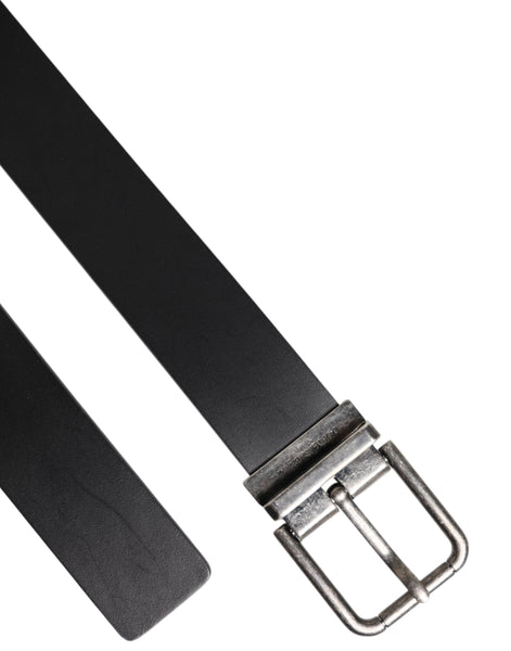 Dolce & Gabbana Black Classic Leather Metal Buckle Belt Dolce & Gabbana