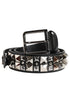 Dolce & Gabbana Black Calf Leather Studded Silver Buckle Belt Dolce & Gabbana