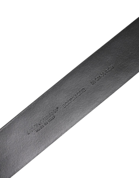 Dolce & Gabbana Black Calf Leather Studded Silver Buckle Belt Dolce & Gabbana