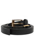 Dolce & Gabbana Black Double Strap Leather Gold Buckle Belt Dolce & Gabbana