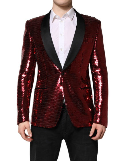 Dolce & Gabbana Red SICILIA Sequin Embellish Blazer Jacket Dolce & Gabbana