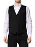 Dolce & Gabbana Black Wool Dress Formal Men Waistcoat Vest Dolce & Gabbana