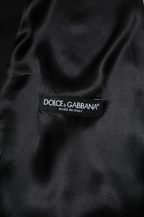 Dolce & Gabbana Black Wool Dress Formal Men Waistcoat Vest Dolce & Gabbana