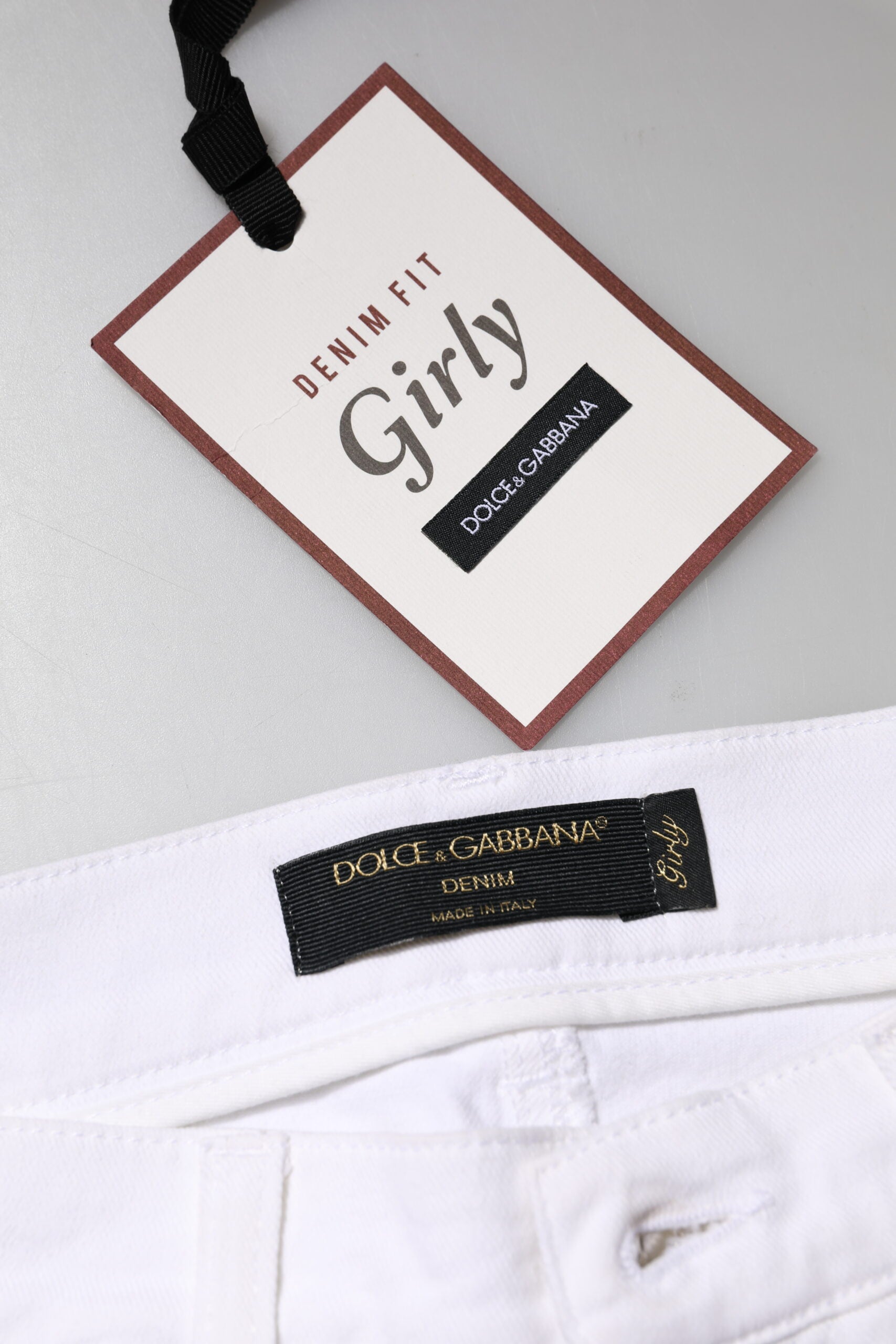 Dolce & Gabbana White Floral Sequined GIRLY Denim Jeans Dolce & Gabbana