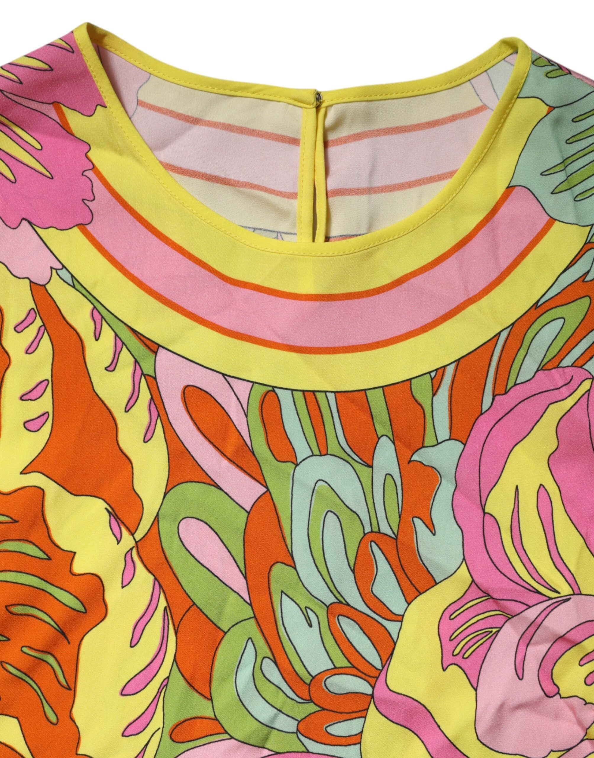 Dolce & Gabbana Multicolor Floral Roundneck Sleeveless Top Dolce & Gabbana